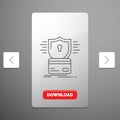 security, credit card, card, hacking, hack Line Icon in Carousal Pagination Slider Design & Red Download Button Royalty Free Stock Photo