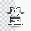 security, credit card, card, hacking, hack Line Icon on Transparent Background. Black Icon Vector Illustration