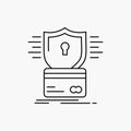 security, credit card, card, hacking, hack Line Icon. Vector isolated illustration