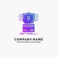 security, credit card, card, hacking, hack Purple Business Logo Template. Place for Tagline