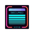 Security credit card simple isolated vector icon. Pay lock. Bank icon secure. Bank security, card and de