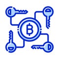 Security cryptocurrency transaction, keys, security, digital signature scheme, fully editable vector icons