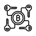 Security cryptocurrency transaction, keys, security, digital signature scheme, fully editable vector icons