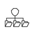 Security Data folder, icon in line design. Security, data, folder, protection, privacy, encryption, secure on white