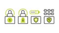 Security Data Protection Icons Set, Lock, Shield, vector design Generative AI Royalty Free Stock Photo