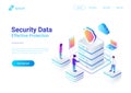 Security Data Protection Isometric Flat vector ill