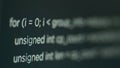 Security database written on computer monitor to develop programming language Royalty Free Stock Photo