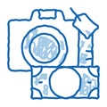 security deposit camera doodle icon hand drawn illustration
