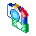 Security deposit camera isometric icon vector illustration