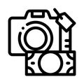 Security deposit camera icon vector outline illustration
