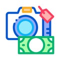 Security deposit camera icon vector outline illustration