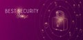 Security digital background with lock icon and griphon Royalty Free Stock Photo