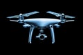 Security Drone Hovering in the Night Royalty Free Stock Photo