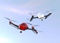 Security drones with camera flying in the sky Royalty Free Stock Photo