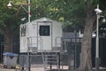 Security of the Embassies in the city of The Hague where all diplomats are working in the Netherlands. Royalty Free Stock Photo