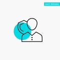Security, Employee, Insurance, Person, Personal, Protection, Shield turquoise highlight circle point Vector icon