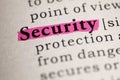 Definition of the word Security Royalty Free Stock Photo