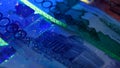 Security features on banknote in UV light protection