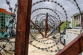 Security fence in Gardez in Afghanistan Royalty Free Stock Photo