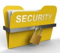 Security File Means Password Protected 3d Rendering Royalty Free Stock Photo