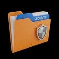 Security folder with shield Royalty Free Stock Photo
