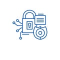 Security framework line icon concept. Security framework flat vector symbol, sign, outline illustration.