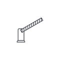 Security gate, stop car barrier thin line icon. Linear vector symbol