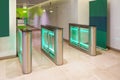 Security gateway and electronic card reader. Card checkpoints in the building lobby