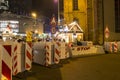 Security in German Christmas market in Frankfurt am Main, Germany.