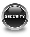 Security glossy black round button Royalty Free Stock Photo