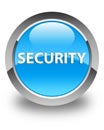 Security glossy cyan blue round button Royalty Free Stock Photo