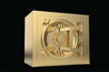 Security golden safe 3D rendering Royalty Free Stock Photo