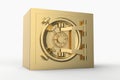 Security golden safe 3D rendering Royalty Free Stock Photo