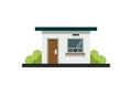 Security guard building with flat roof. Simple flat illustration