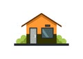 Security guard building with pointed roof. Simple flat illustration