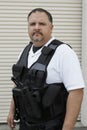 Security Guard In Bulletproof Vest