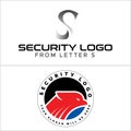 Security guard business symbol initial S and eagle logo design