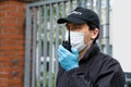 Security Guard In Face Mask