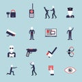 Security guard flat icons Royalty Free Stock Photo