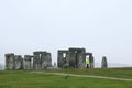 Security guard in front of Stonehenge in England