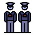 Security guard icon color outline vector Royalty Free Stock Photo