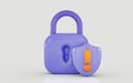 Security guard lock shield exclamation icon 3d render concept