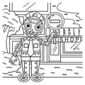 Security Guard Robot Coloring Page for Kids