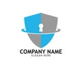 security guard shield online technology logo design Royalty Free Stock Photo