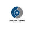Security guard shield online technology logo design Royalty Free Stock Photo