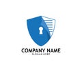 Security guard shield online technology logo design Royalty Free Stock Photo