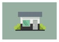 Security guard small building. Simple flat illustration