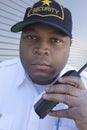 Security Guard Using Walkie Talkie Royalty Free Stock Photo