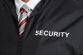 Security Guard Wearing Uniform With The Text Security Royalty Free Stock Photo