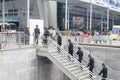 Security guards on duty at the Convention and Exhibition Center